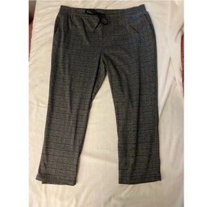 Plaid High-Rise Knit Drawstring Ankle Pull-On Pants - A New Day™ Dark Gray XXL